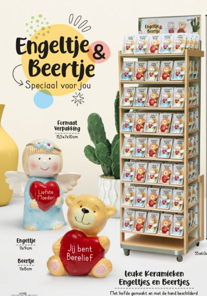 Leuke keramieken gelukwens beertjes en engeltje
