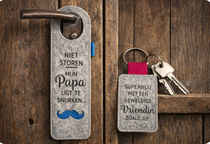 Vilt deurhanger&sleutelhanger