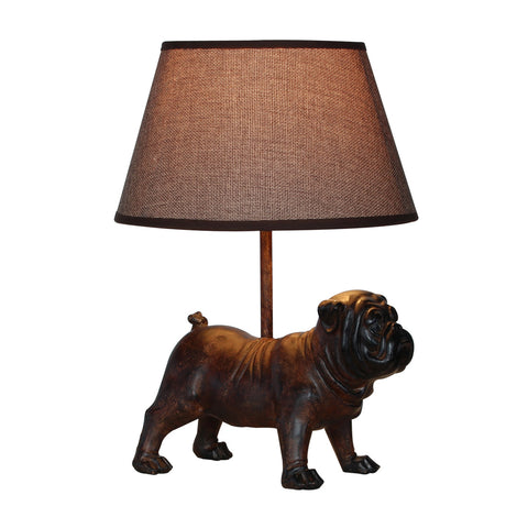 Lamp Buldog bruin